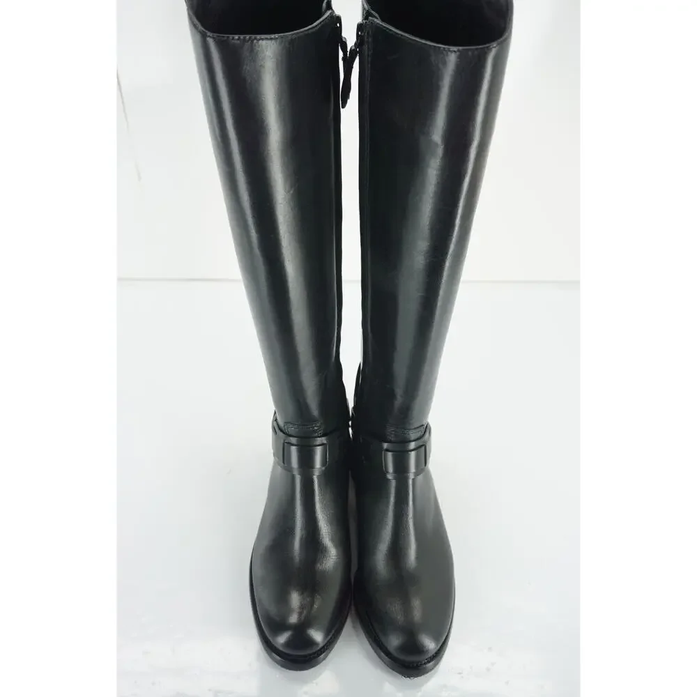 Tory Burch Derby Riding Boot Size 4.5 Ankle Strap Cut Out Logo